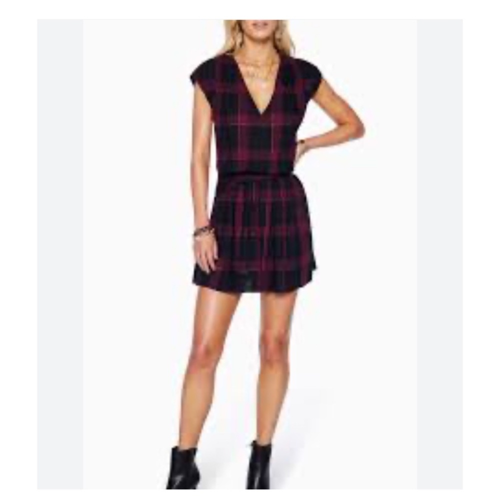Ramy Brook Womens Plaid Dress L Large Office/Party/Cocktail/Casual Black/Multi